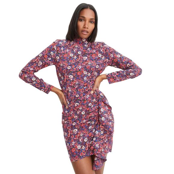 Veronica Beard Colorful Louella Floral Stretch Silk-Satin Minidress Women’s 4 - Picture 1 of 9